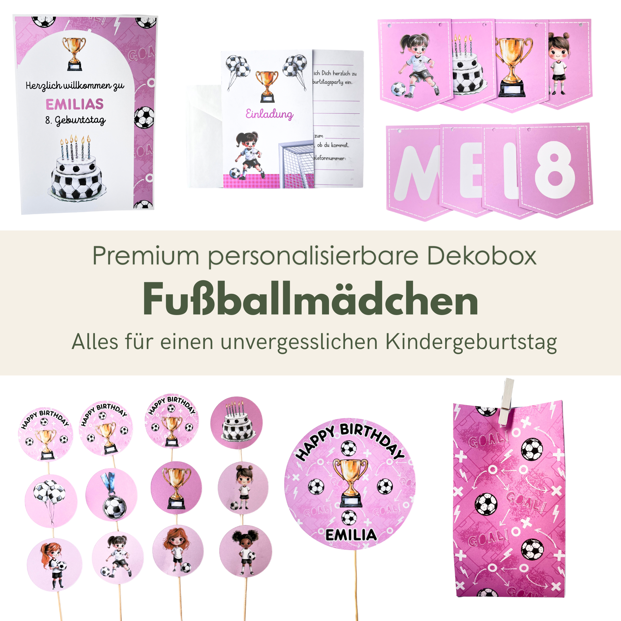 Premium Dekobox Fußballmädchen