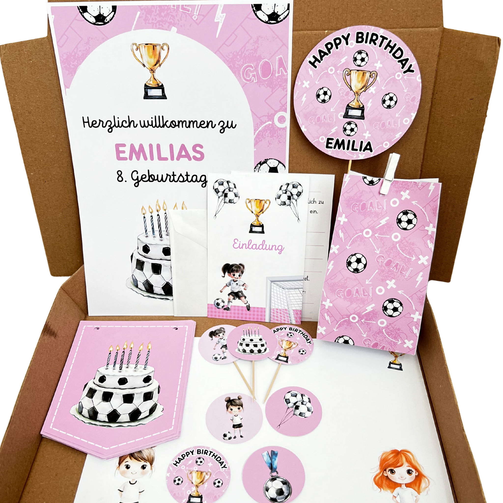 Premium Dekobox Fußballmädchen