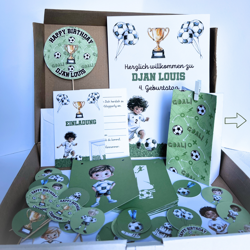 Caja de decoración premium de fútbol