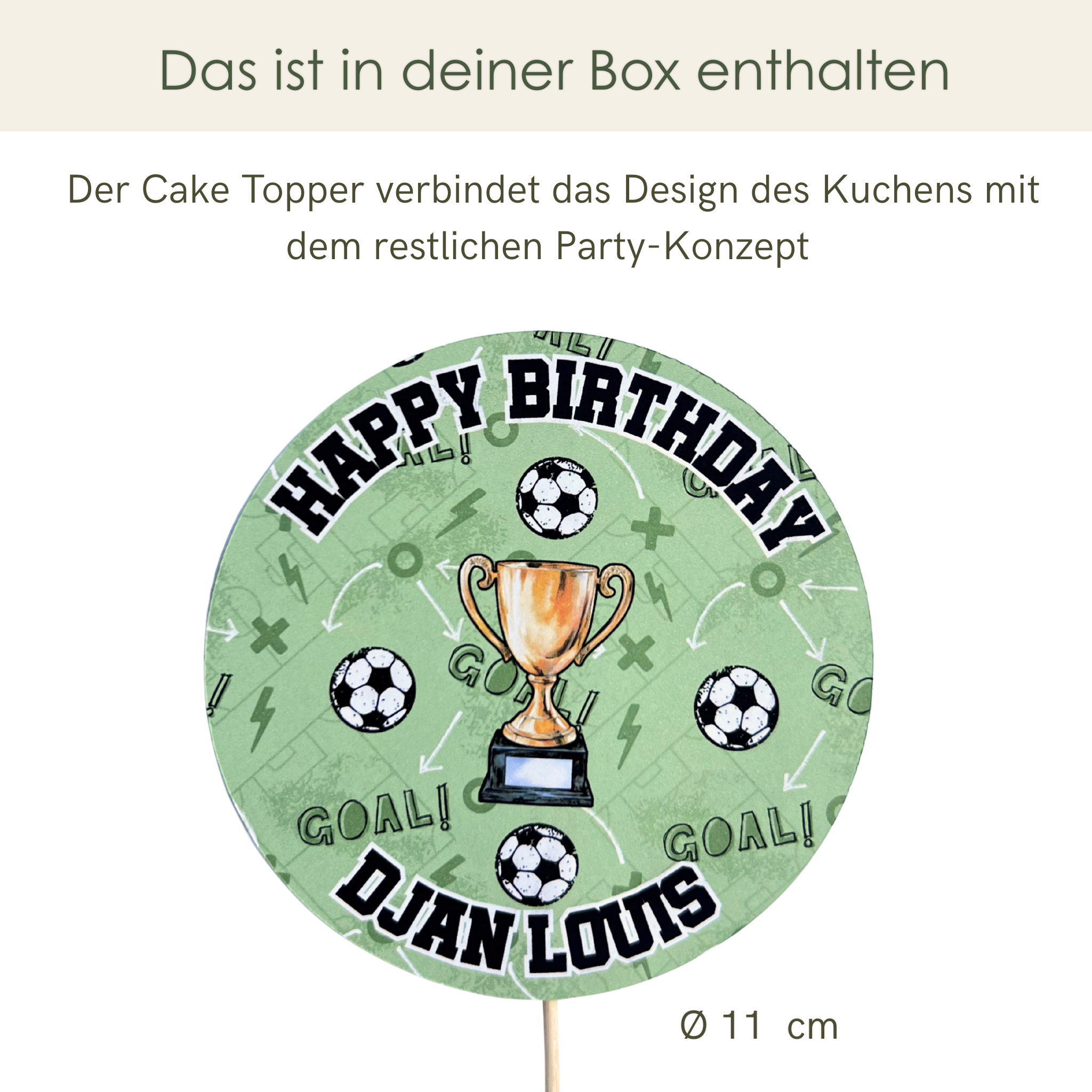 Caja de decoración premium de fútbol