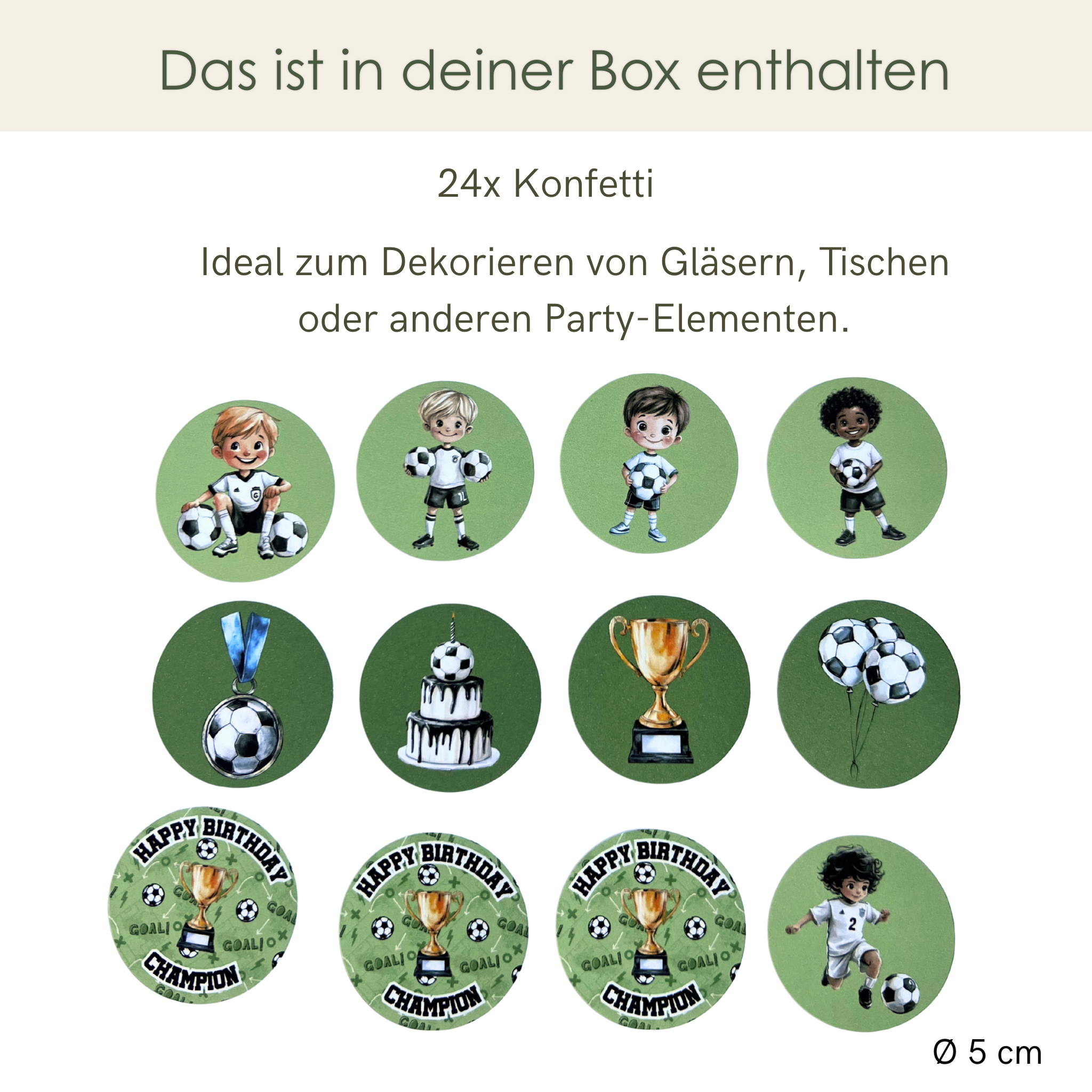 Caja de decoración premium de fútbol