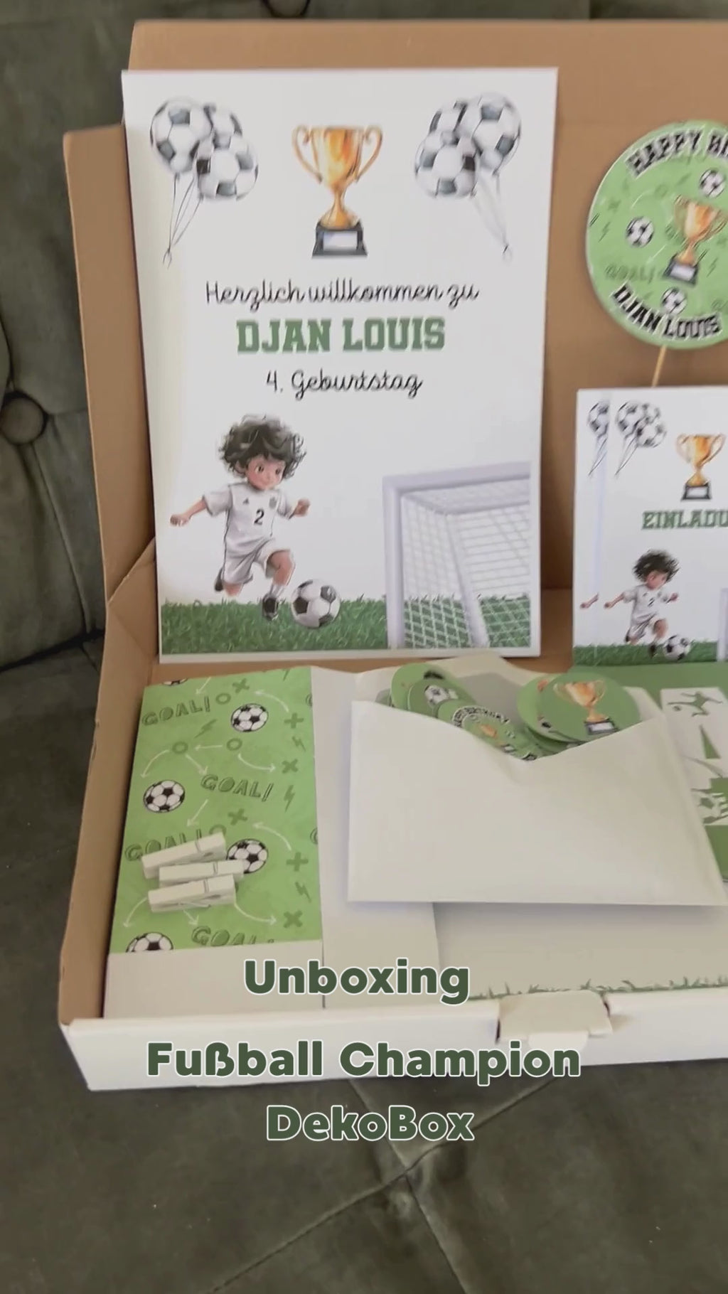Caja de decoración premium de fútbol