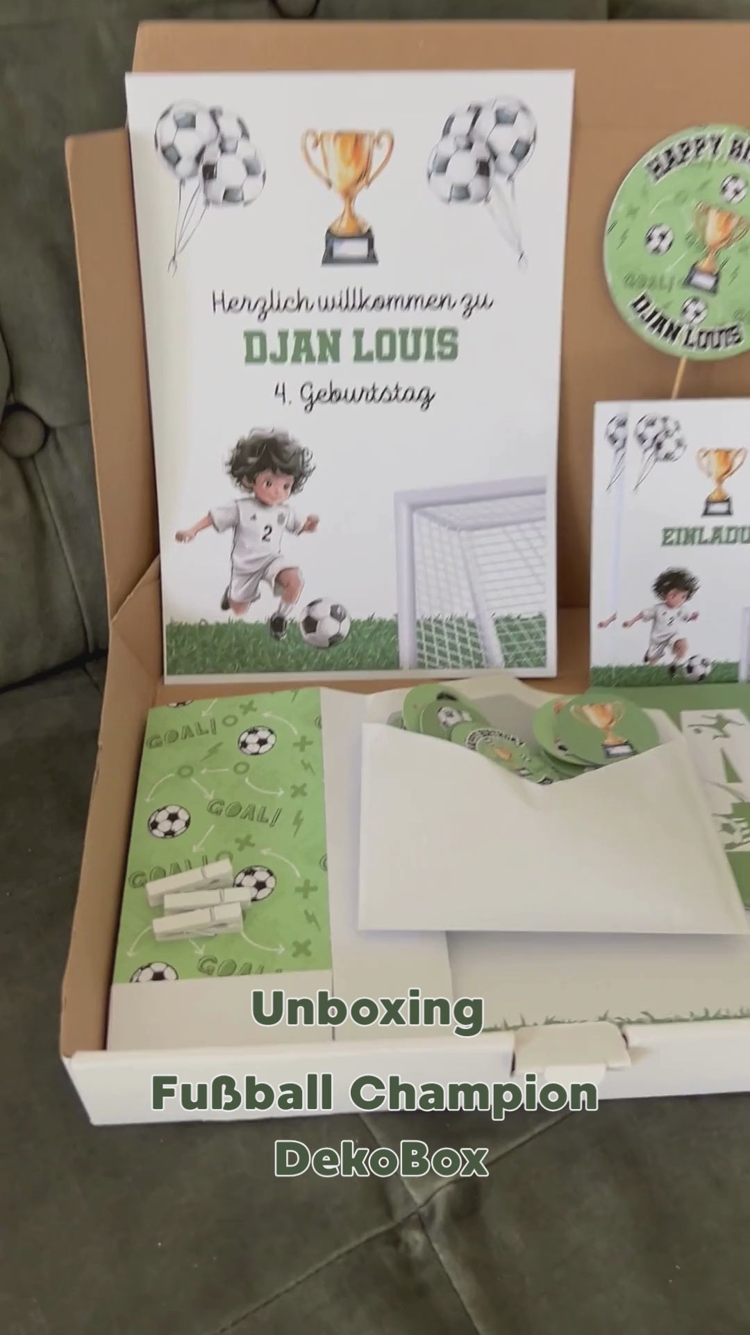 Caja de decoración premium de fútbol
